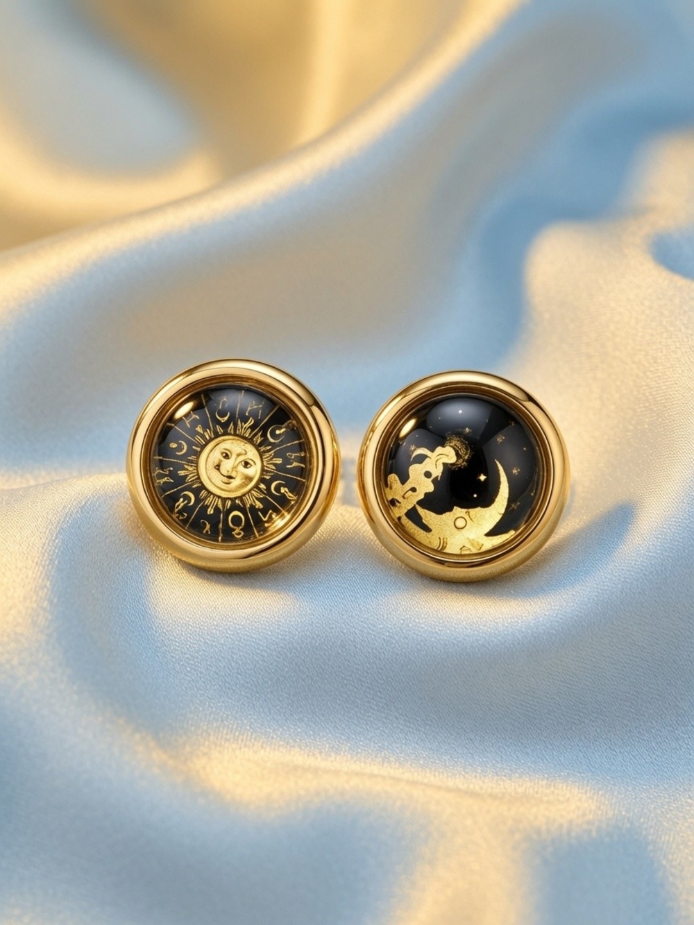 🌙✨ Woman on the Moon & Sun Celestial Earrings — Embrace Your Inner Power ✨🌞💓